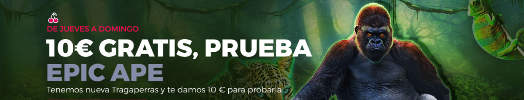 10€ gratis para jugar a "Epic Ape" en Casino Gran Madrid