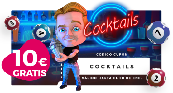 10€ Gratis para el nuevo vídeo bingo Cocktails 